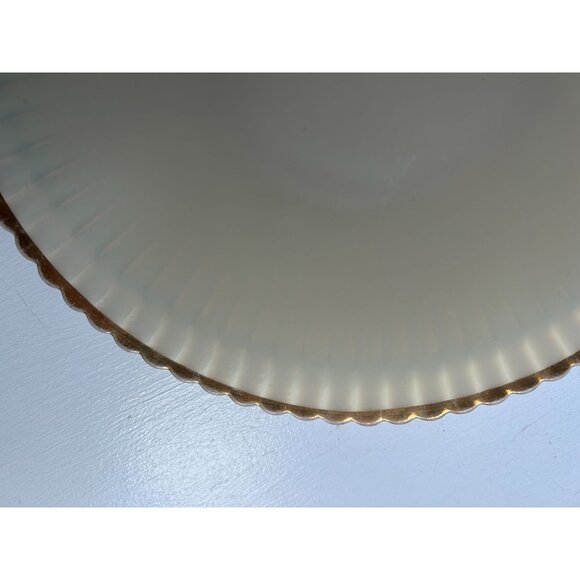 Vintage Macbeth Evans Cremax "Petalware" Pattern Opalescent Glass Dish 10 1/2" - Picture 5 of 10